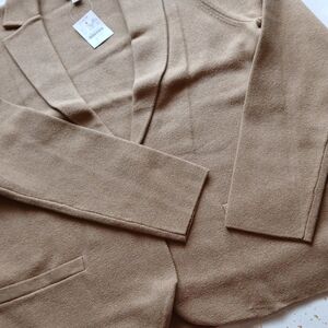 NWT J.Crew Factory Schoolboy Sweater Blazer Size Petite M - Heathered Acorn